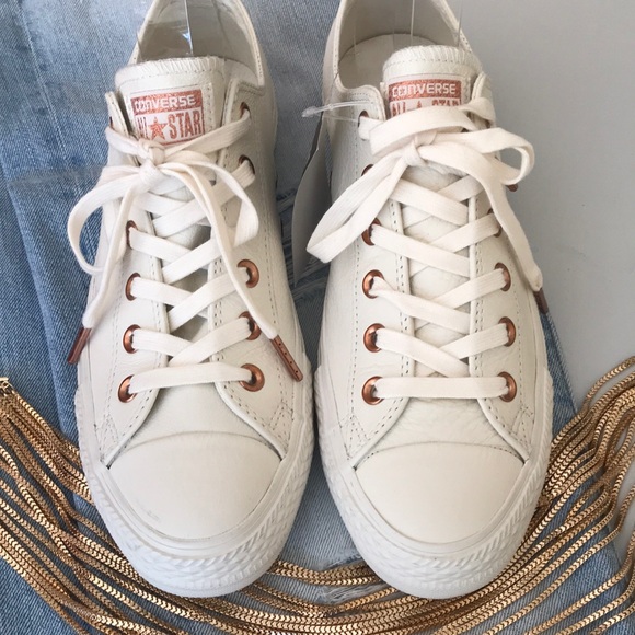 off white leather converse